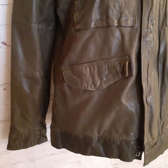 Joe’s Jeans Olive Brown Lambskin Leather Jacket S - Picture 6 of 9